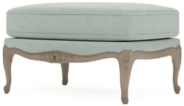 Antoinette Sea Mist Velvet Driftwood Bergere Ottoman