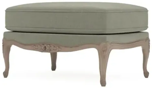 Antoinette Sage Velvet Driftwood Bergere Ottoman