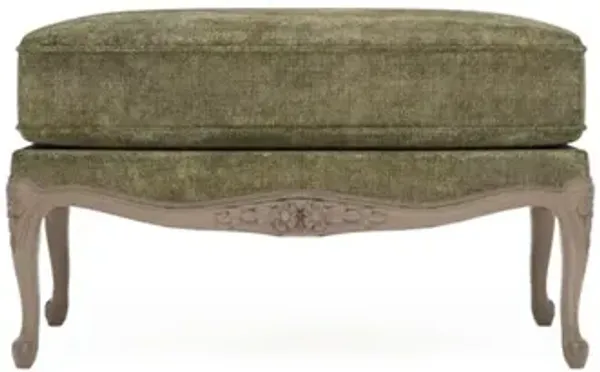 Antoinette Fern Velvet Driftwood Bergere Ottoman