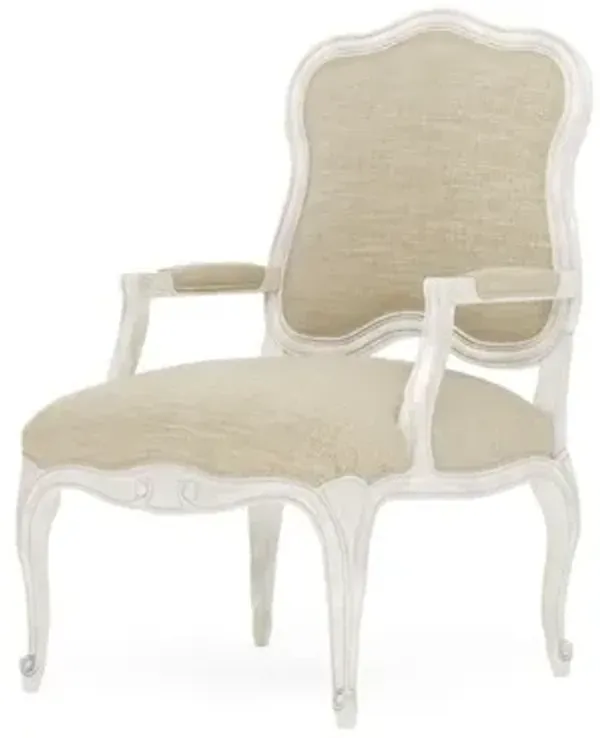 Lorraine Cashew Textured Weave Vintage White Chair