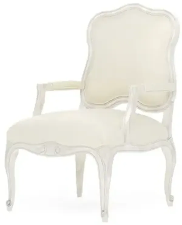 Lorraine Heathered Ivory Crypton Vintage White Chair