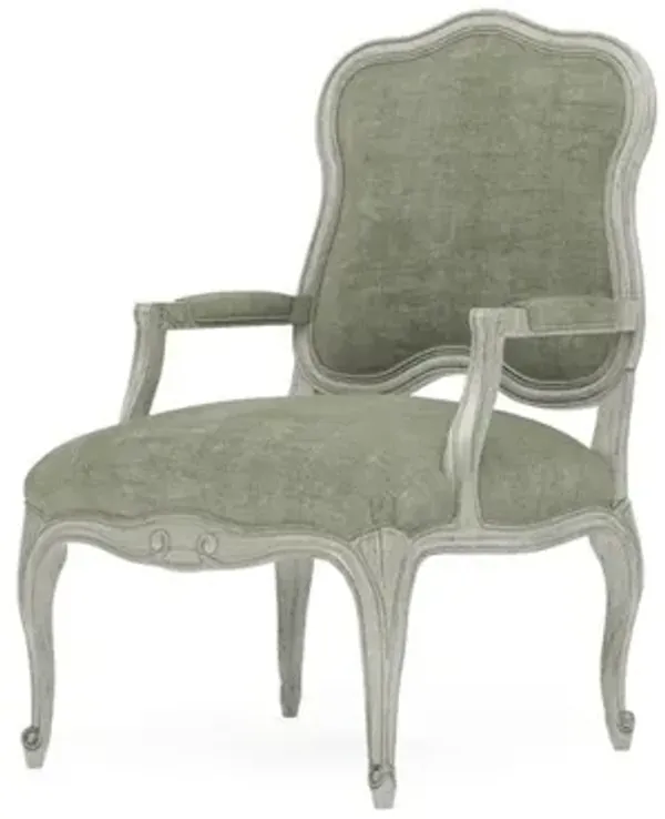 Lorraine Willow Green Velvet Provence Sage Chair