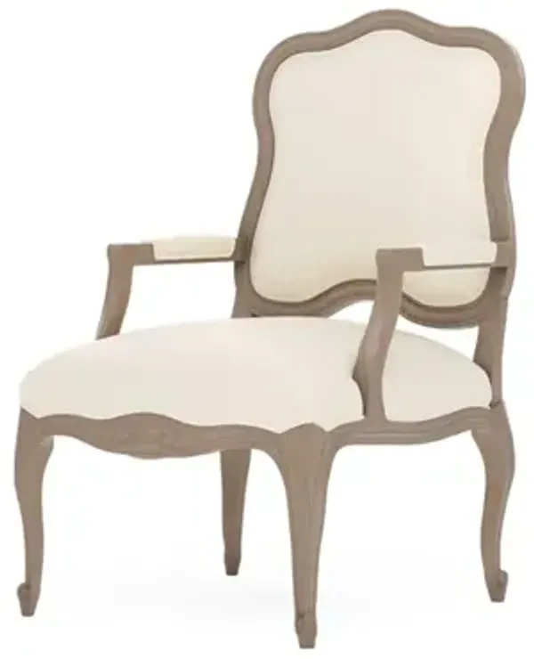 Lorraine Classic White Textured Weave Driftwood Chair