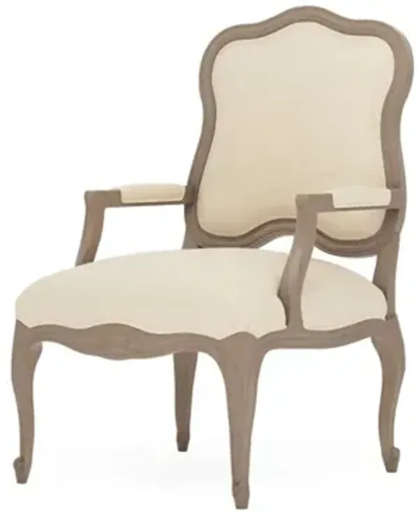 Lorraine Bisque Textured Weave Driftwood Chair