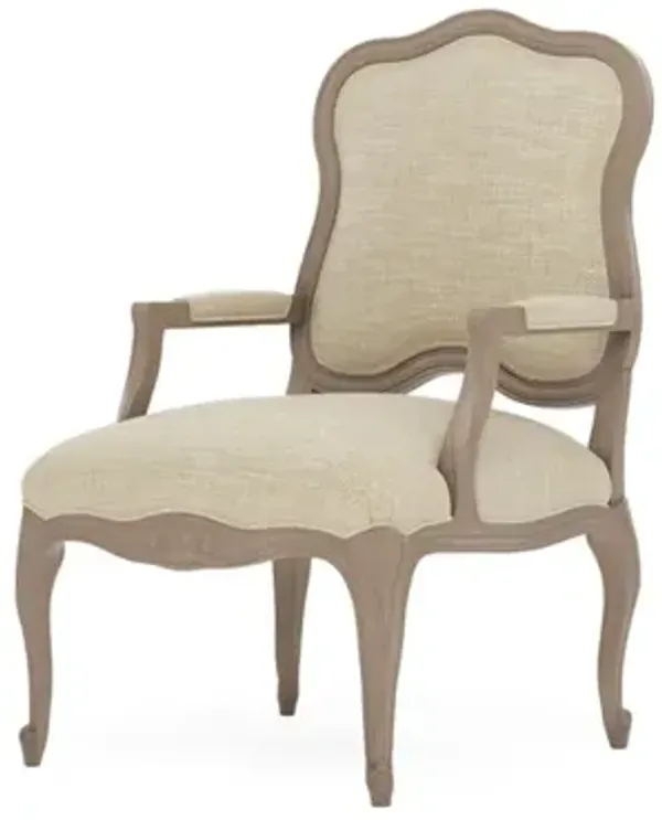 Lorraine Cashew Textured Weave Driftwood Chair