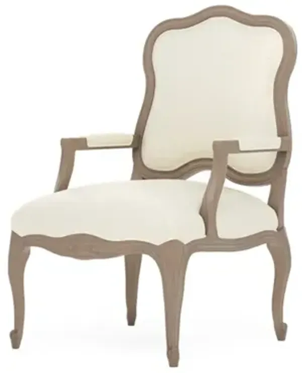 Lorraine Heathered Ivory Crypton Driftwood Chair