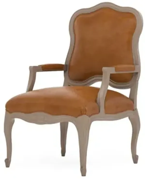 Lorraine Camel Leather Driftwood Chair