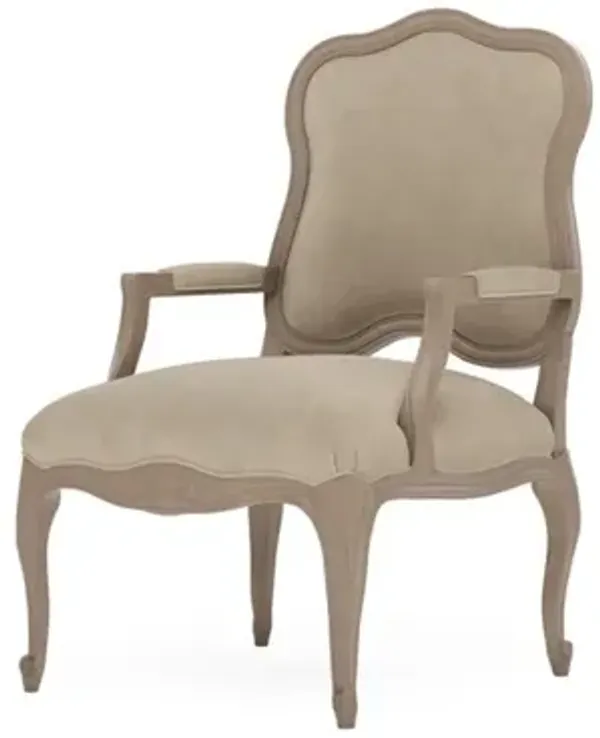 Lorraine Elephant Grey Leather Driftwood Chair