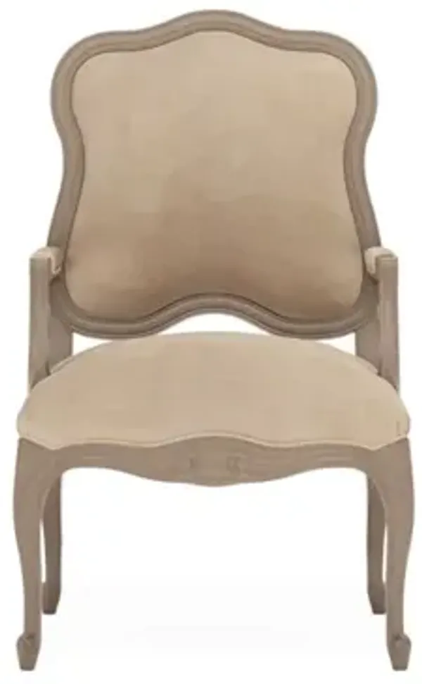 Lorraine Latte Leather Driftwood Chair