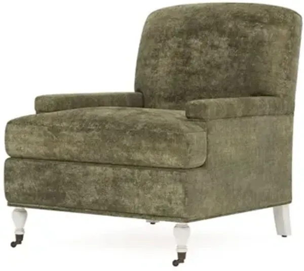 Liliane Fern Velvet Vintage White Chair