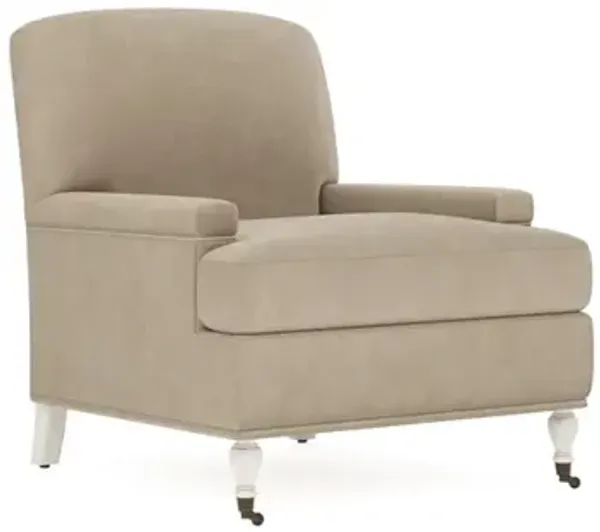 Liliane Elephant Grey Leather Vintage White Chair