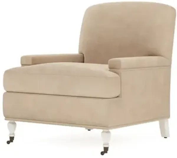 Liliane Latte Leather Vintage White Chair