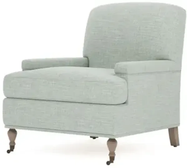 Liliane Spring Blue Textured Weave Driftwood Chair