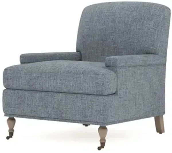 Liliane Atlantic Blue Textured Weave Driftwood Chair