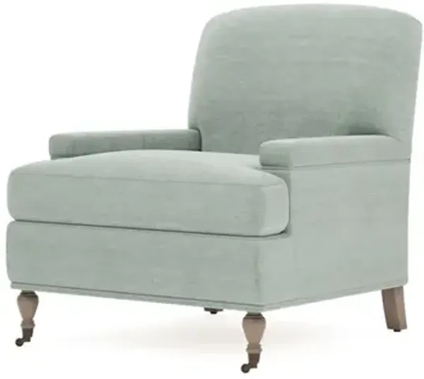 Liliane Sea Mist Velvet Driftwood Chair