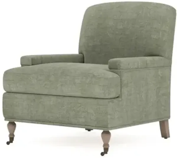 Liliane Willow Green Velvet Driftwood Chair