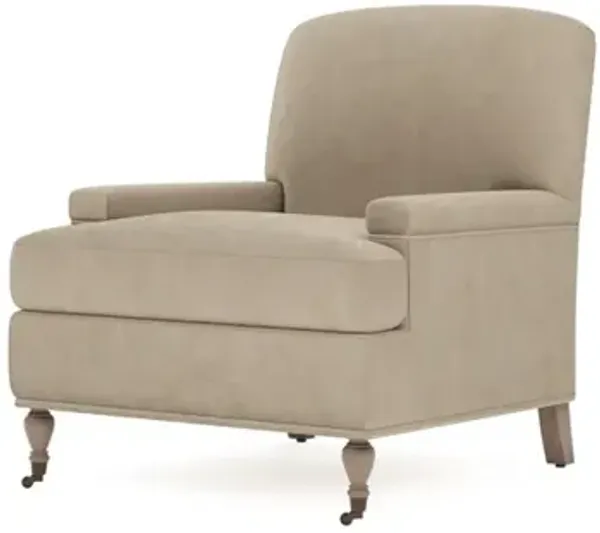 Liliane Elephant Grey Leather Driftwood Chair