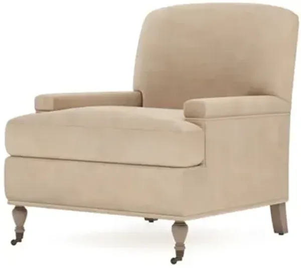 Liliane Latte Leather Driftwood Chair