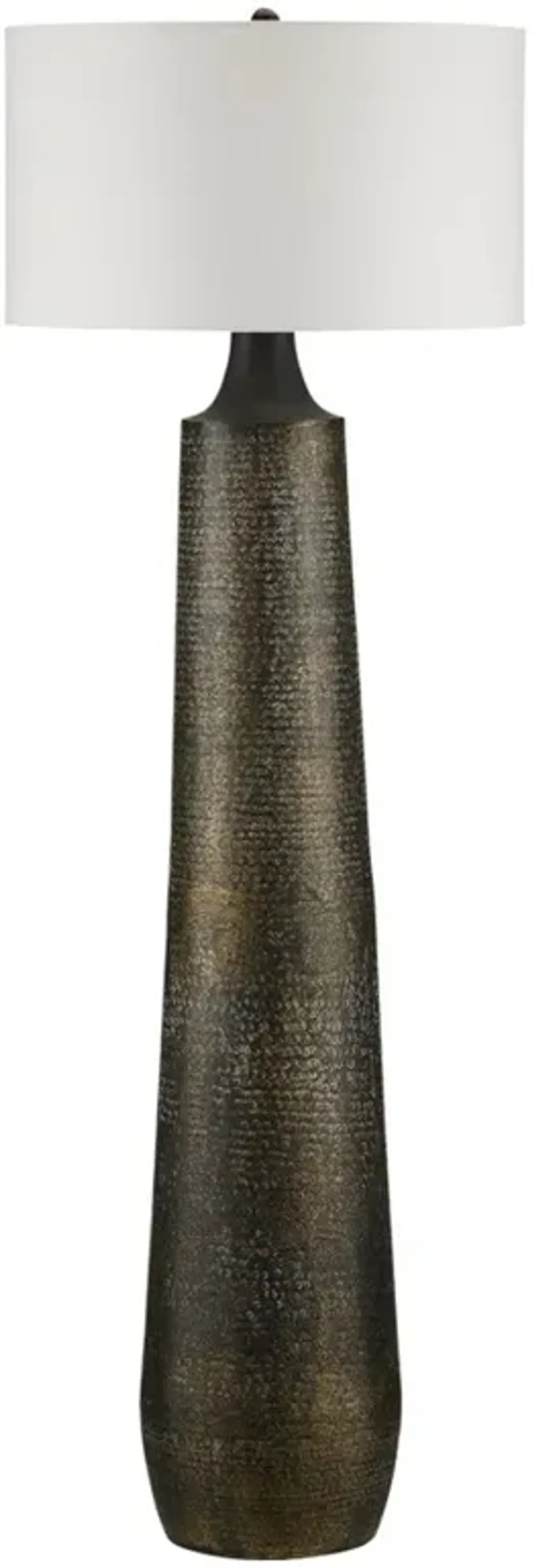 Elliston Rustic Antique Brass Hammered Aluminum Floor Lamp