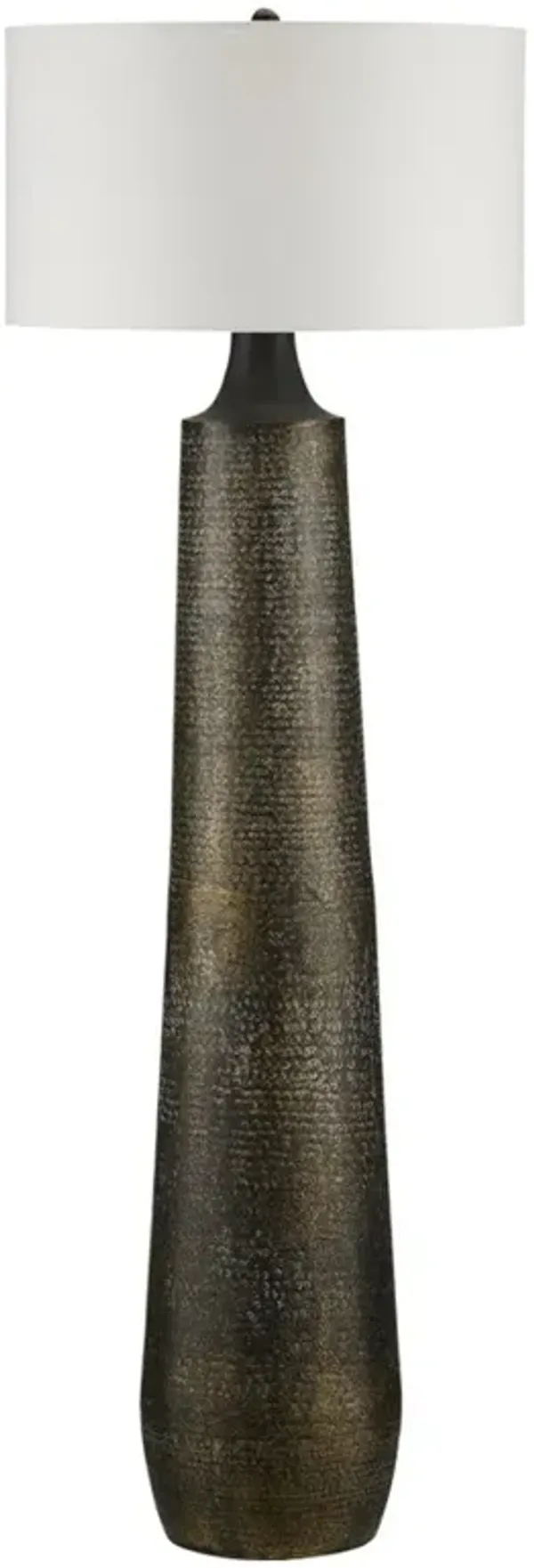 Elliston Rustic Antique Brass Hammered Aluminum Floor Lamp