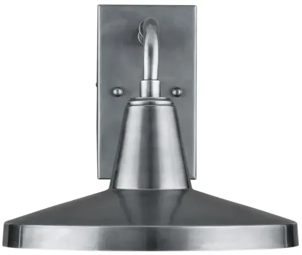 Jensen Traditional Antique Silver Outdoor Armed Wall Sconce