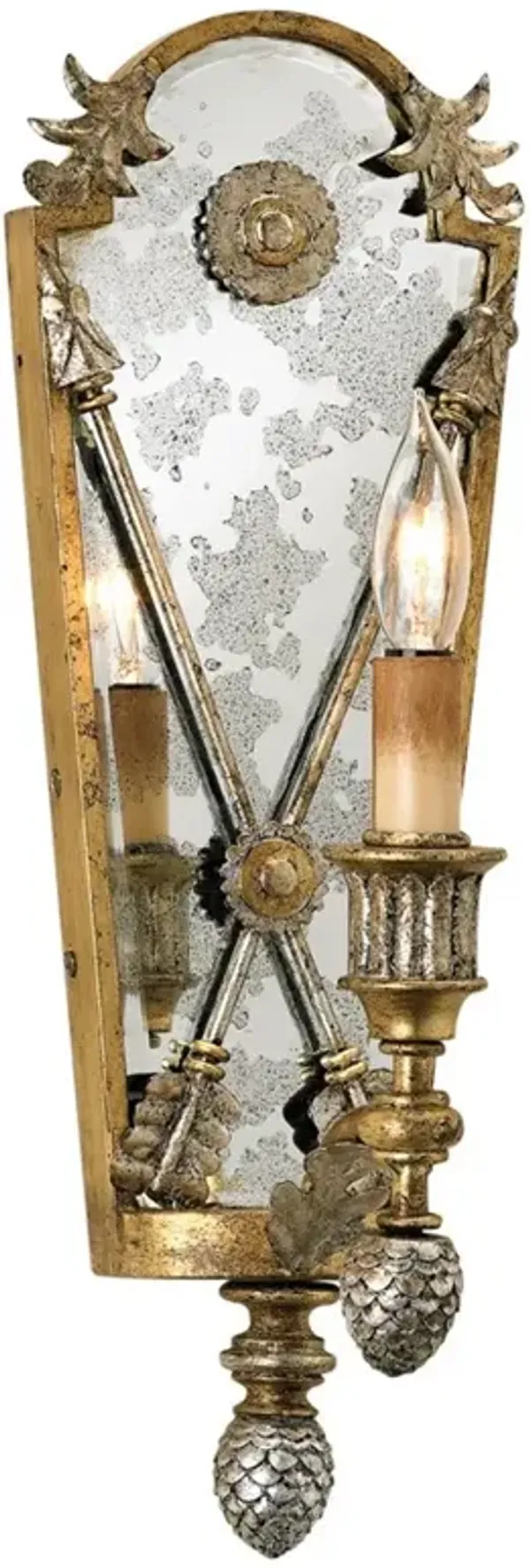 Novoria Updated Traditional Gold Iron Acorn Accent Wall Sconce