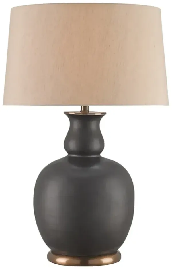 Charleston Updated Traditional Matte Black Ceramic Table Lamp