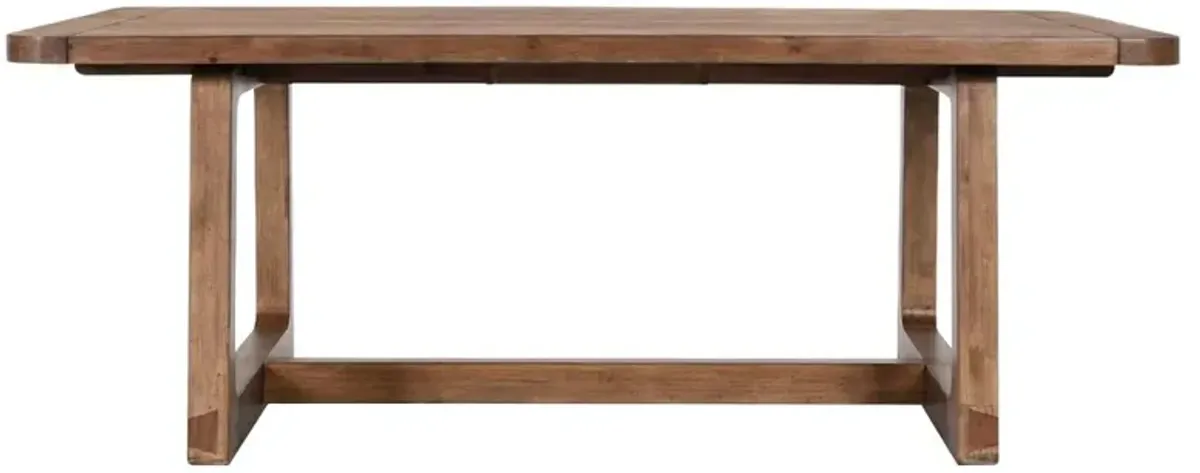 Lissa Rustic Lodge Brown Wood Extendable Rectangular Dining Table - 80-110"