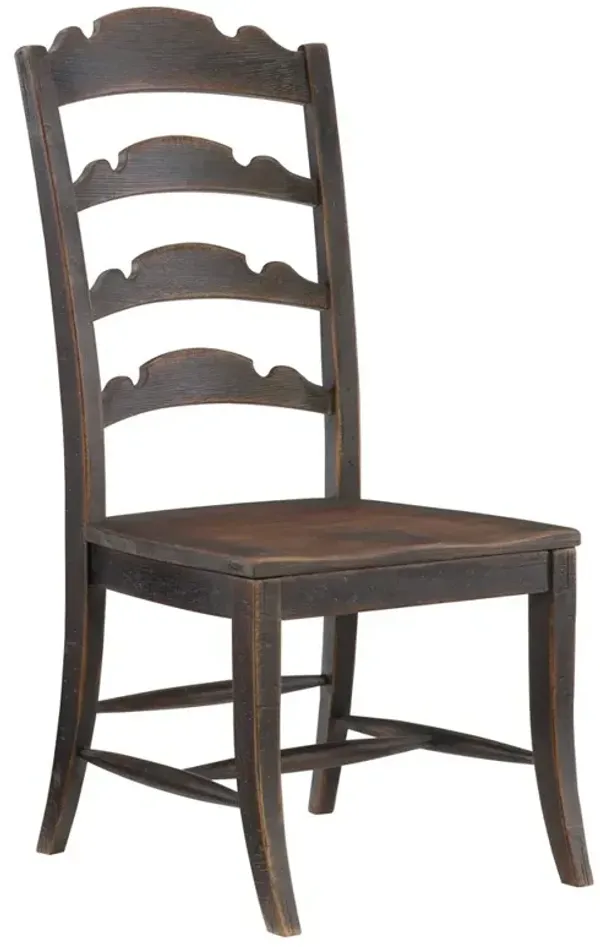 Laurel Updated Traditional Black Oak Ladderback Dining Chair