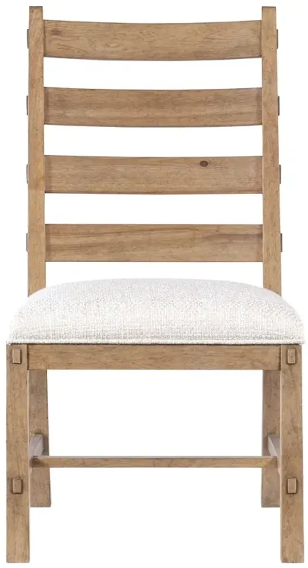 Vince Coastal Beach Brown Wood Ladderback Dining Chair