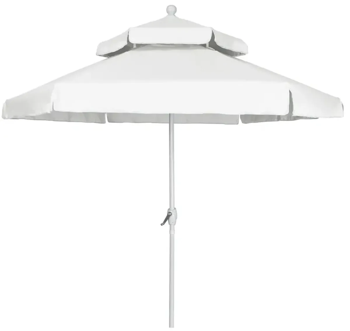 Diana Modern Classic White Sunbrella Aluminum Double Tier Patio Umbrella