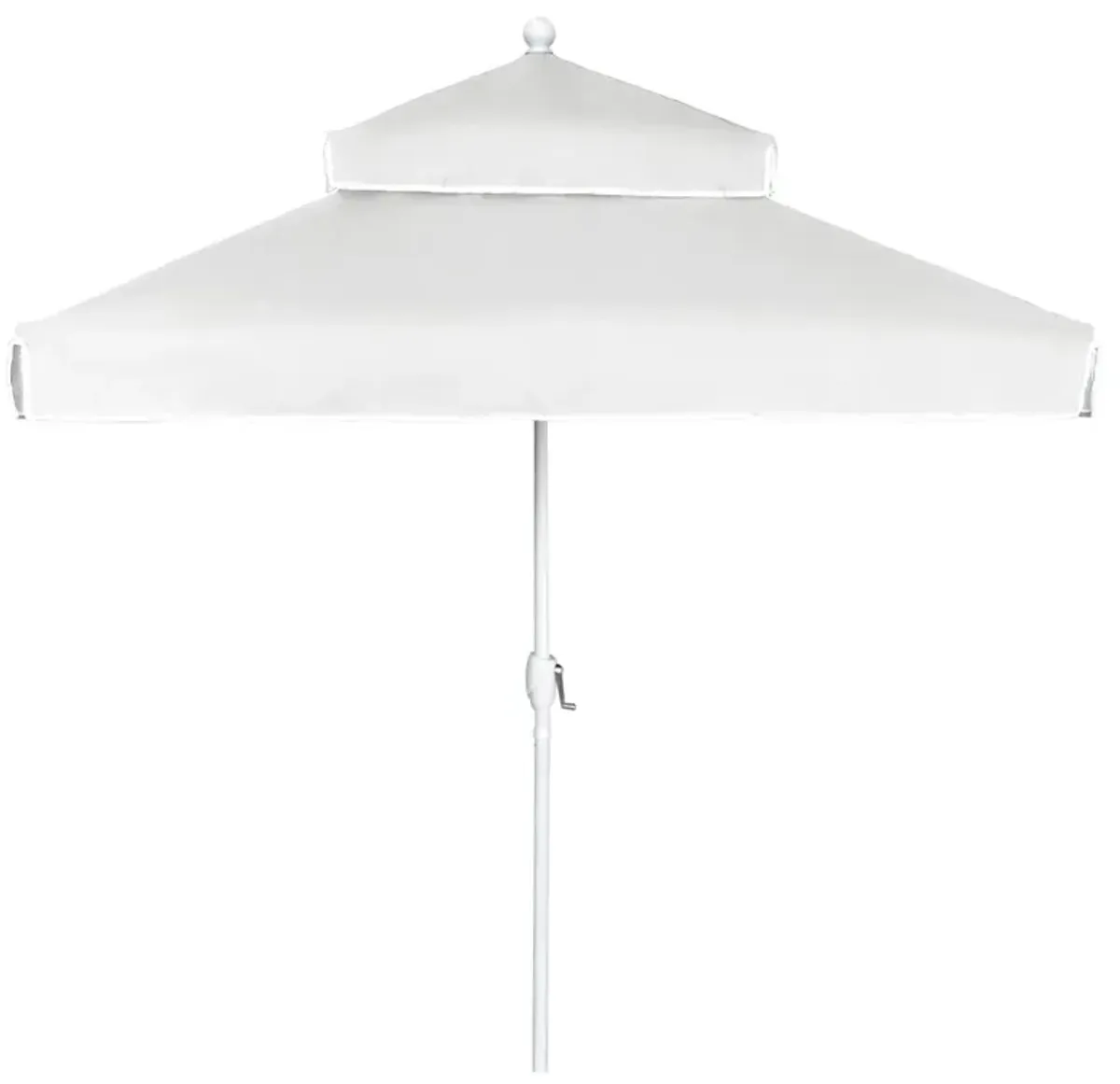 Diana Modern White Sunbrella Aluminum Square Double Tier Patio Umbrella