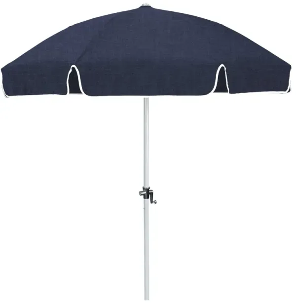 Isabella Modern Classic Blue Sunbrella White Aluminum Patio Umbrella - 81"