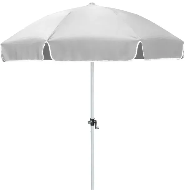 Isabella Modern Classic White Sunbrella White Aluminum Patio Umbrella - 81"