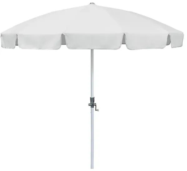 Isabella Modern Classic White Sunbrella White Aluminum Patio Umbrella - 89"