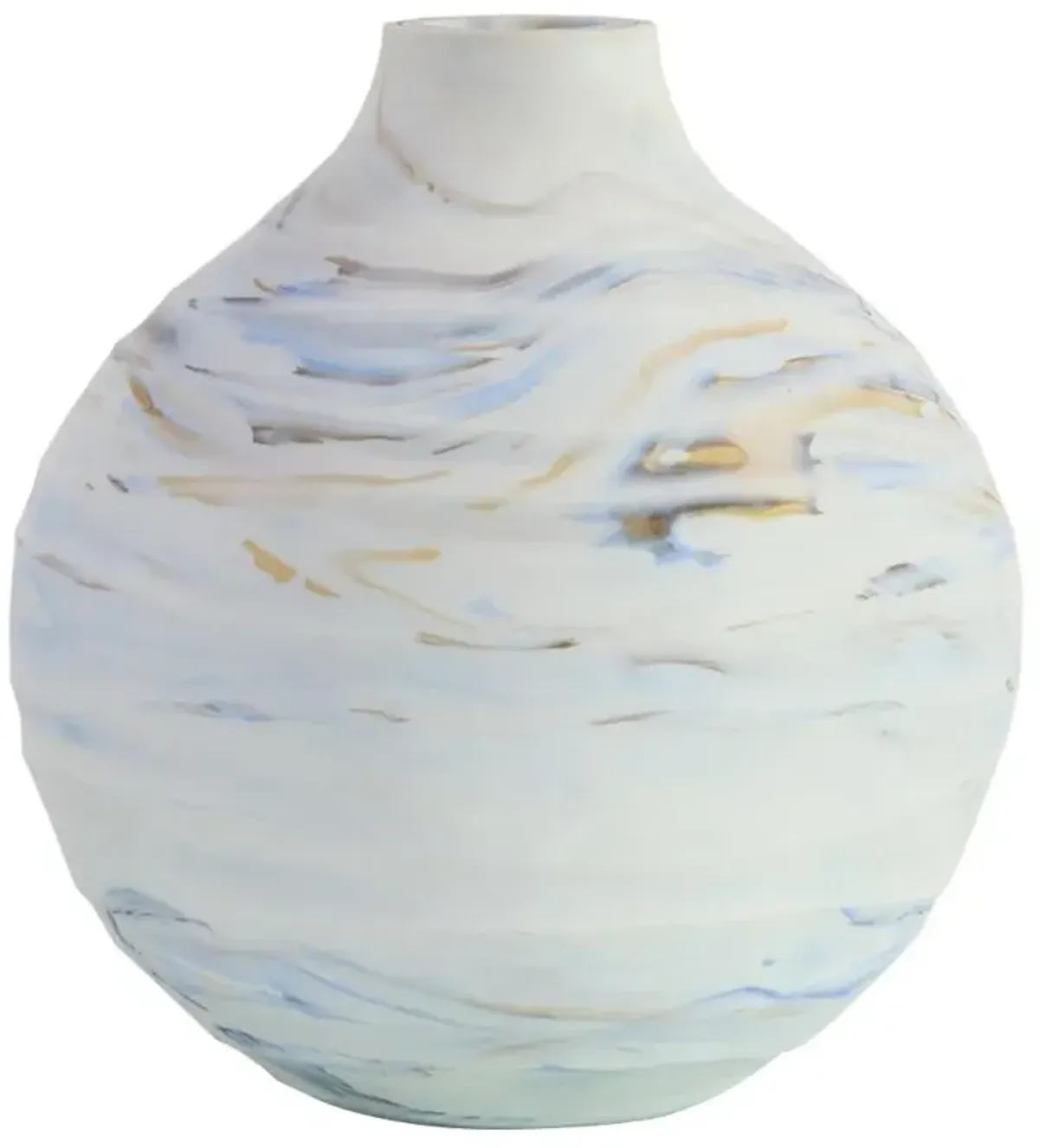 John-Richard Twirling Vapors Coastal Beach Blue Glass Decorative Vase - 11"
