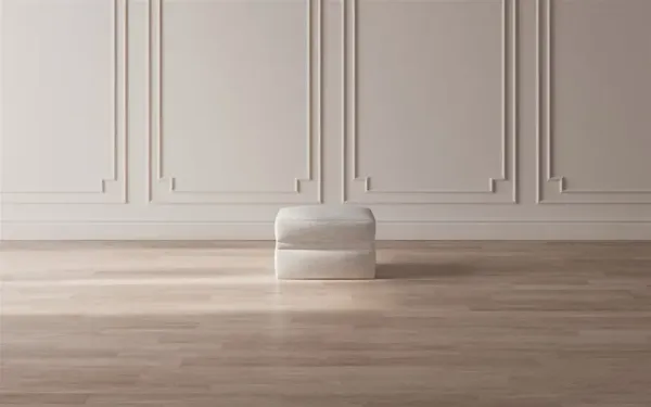 Romilly Wheat Ottoman - Upholstered to Floor