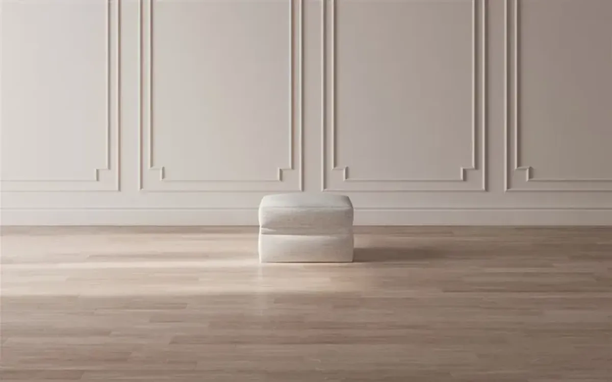 Romilly Baby Fawn Performance Ottoman - Upholstered to Floor