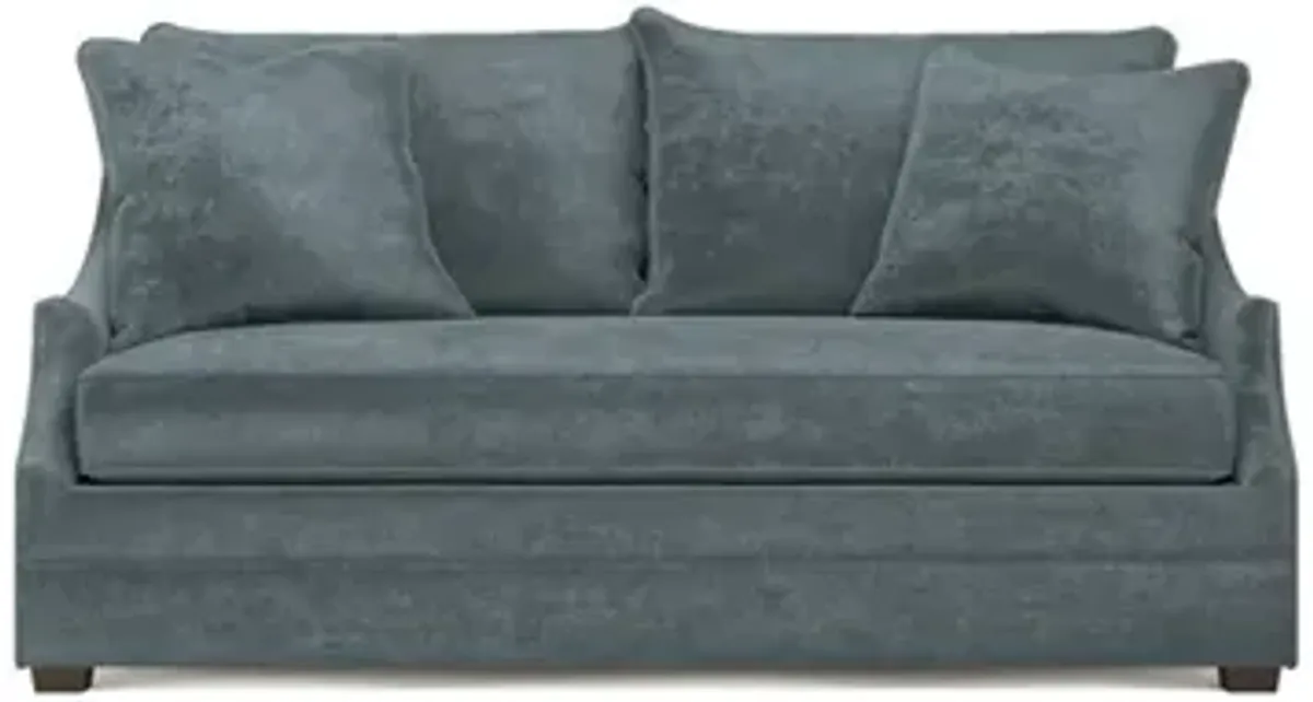 Romilly Slate Blue Bench Cushion Sofa - 78”