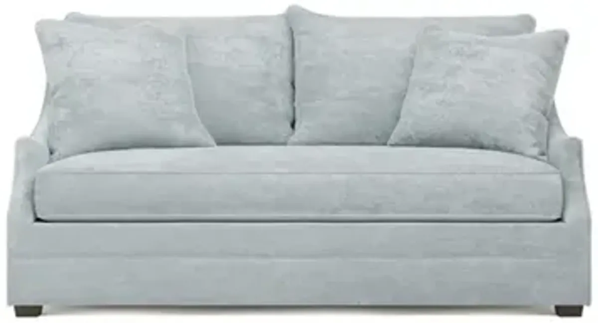 Romilly Pale Blue Bench Cushion Sleeper Sofa - 78”