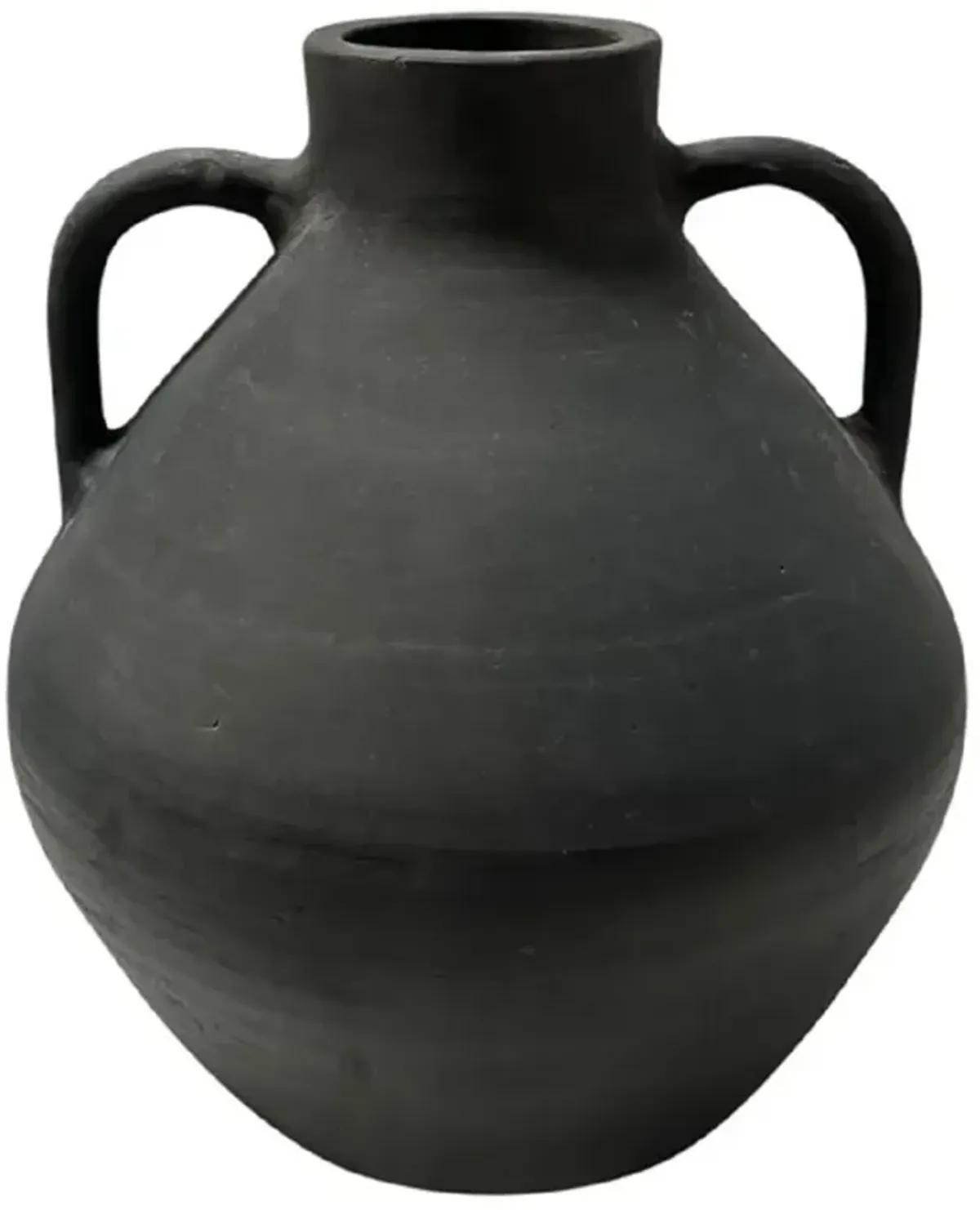 Ember Updated Traditional Black Terracotta Amphora Outdoor Vase