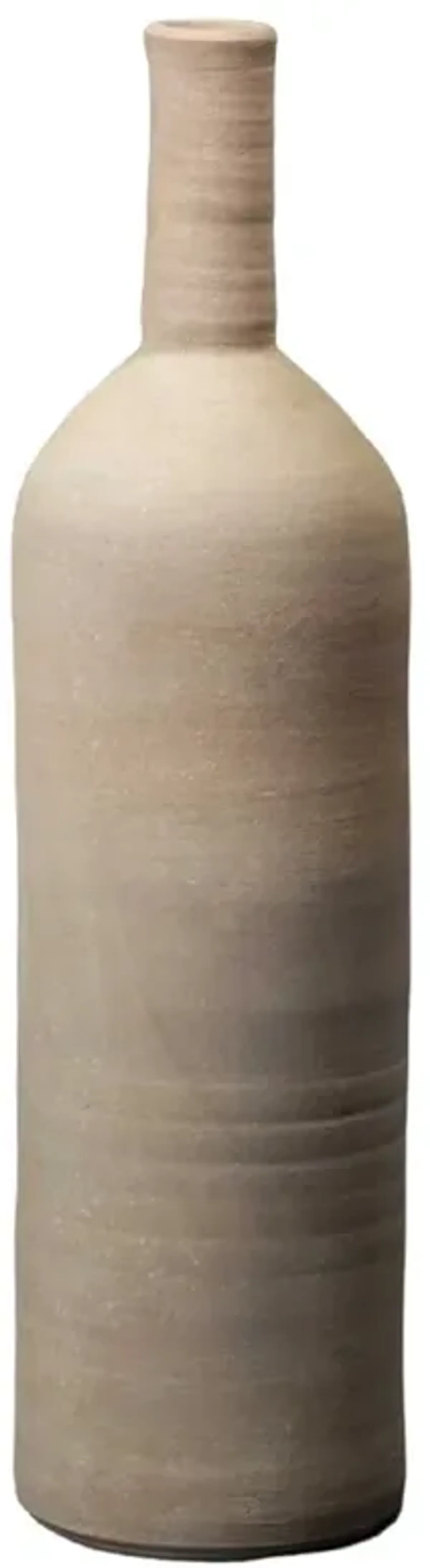 Etta Traditional Beige Terracotta Long Neck Outdoor Vase