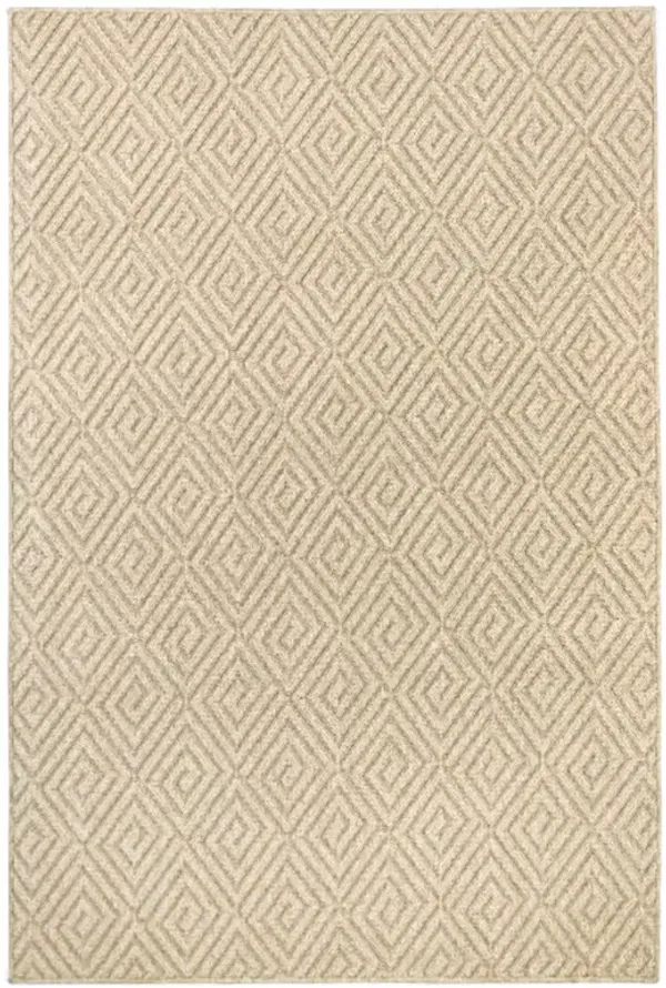 Fibreworks Sloane Modern Classic Sand Wool Textured Solid Rug - 6'x9'