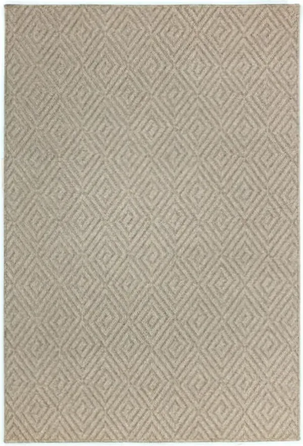 Fibreworks Sloane Modern Classic Beige Wool Textured Solid Rug - 6'x9'