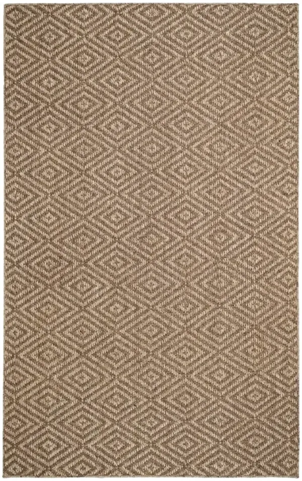 Fibreworks Elliot Coastal Beach Coffee Sisal Diamond Patterned Rug - 8'x10'