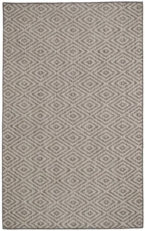 Fibreworks Elliot Coastal Beach Light Taupe Sisal Diamond Patterned Rug - 10'x14'