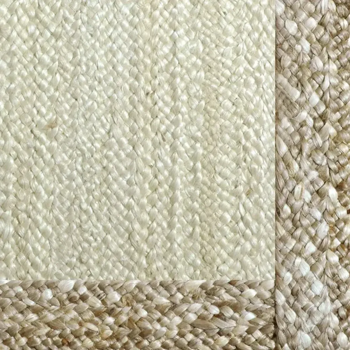 Fibreworks Arlo Coastal Beach White Braided Jute Rug - 6'x9'