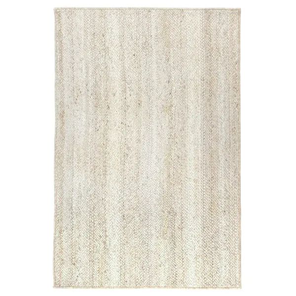 Fibreworks Arlo Coastal Beach White Braided Jute Rug - 8'x10'
