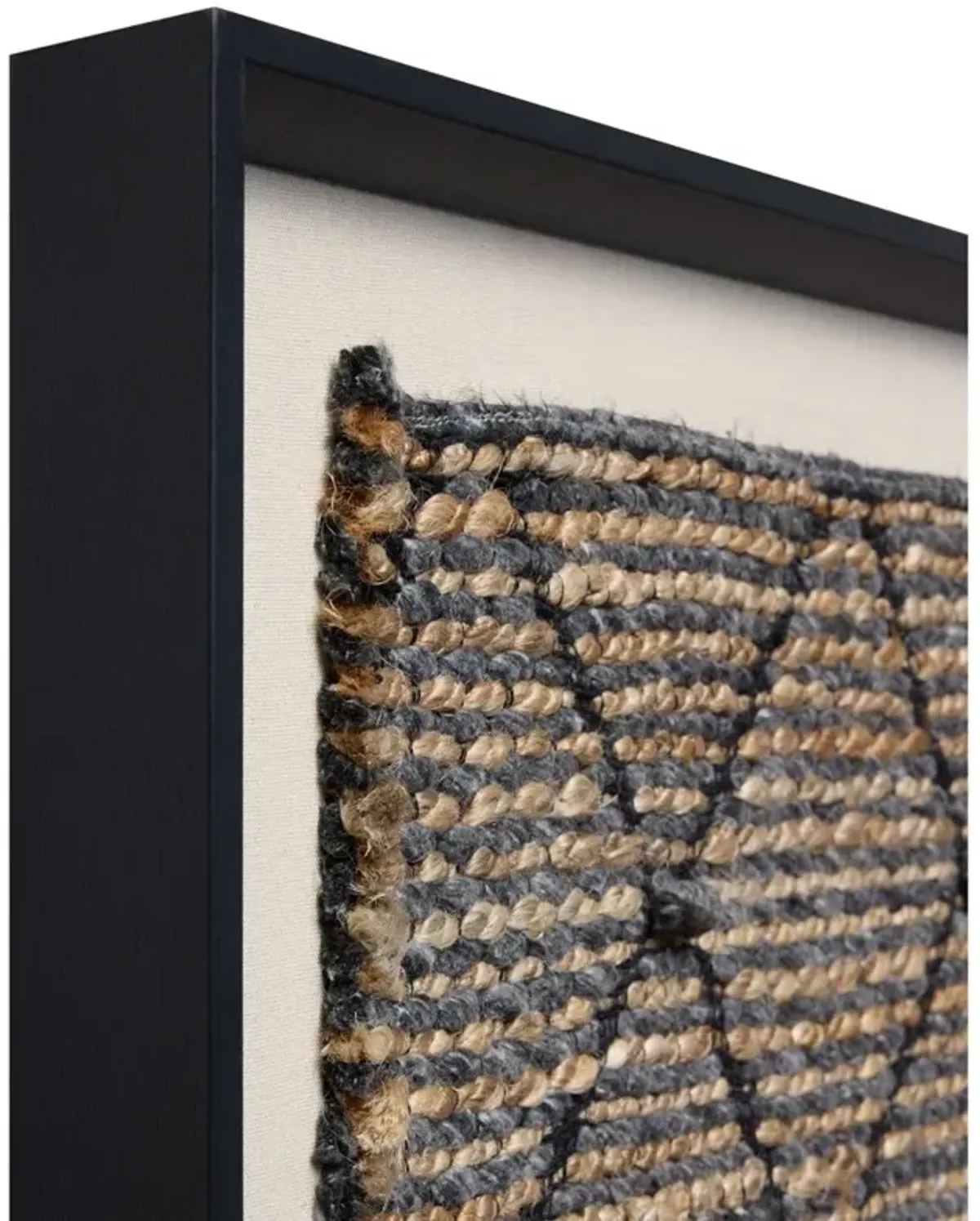 Nuit Dark Grey Textile Framed Wall Art - 2'2"x4'1"