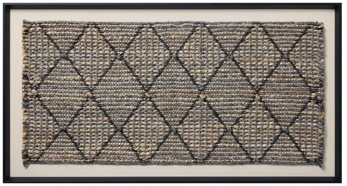 Nuit Dark Grey Textile Framed Wall Art - 2'2"x4'1"